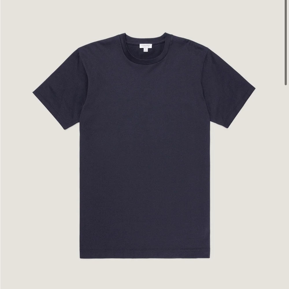 Sunspel Riviera Classic Men's Crew Neck T-Shirt - Navy new with out tags
